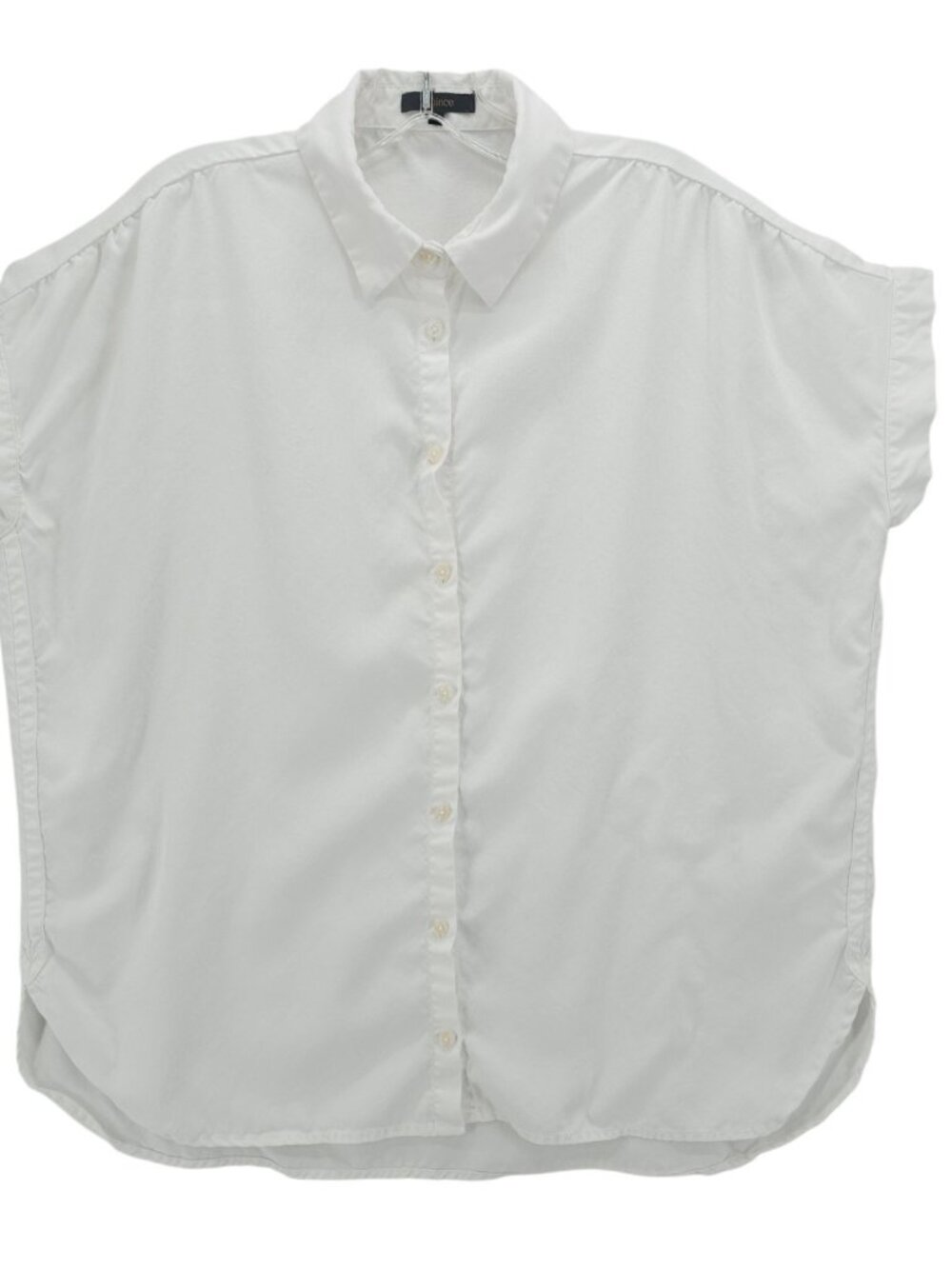 QUINCE White Vintage Wash Tencel Lyocell Camp Shirt Short Sleeve Women's LARGE